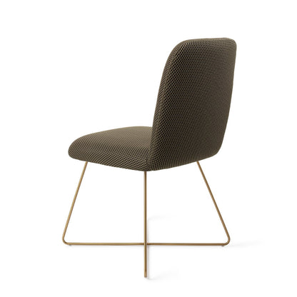 Jesper Home Taiwa Jungle Jewel Eetkamerstoel - Cross Gold - KwaliteitWonen.nl