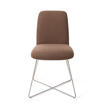 Jesper Home Taiwa Rustic Rye Eetkamerstoel - Cross Steel - KwaliteitWonen.nl