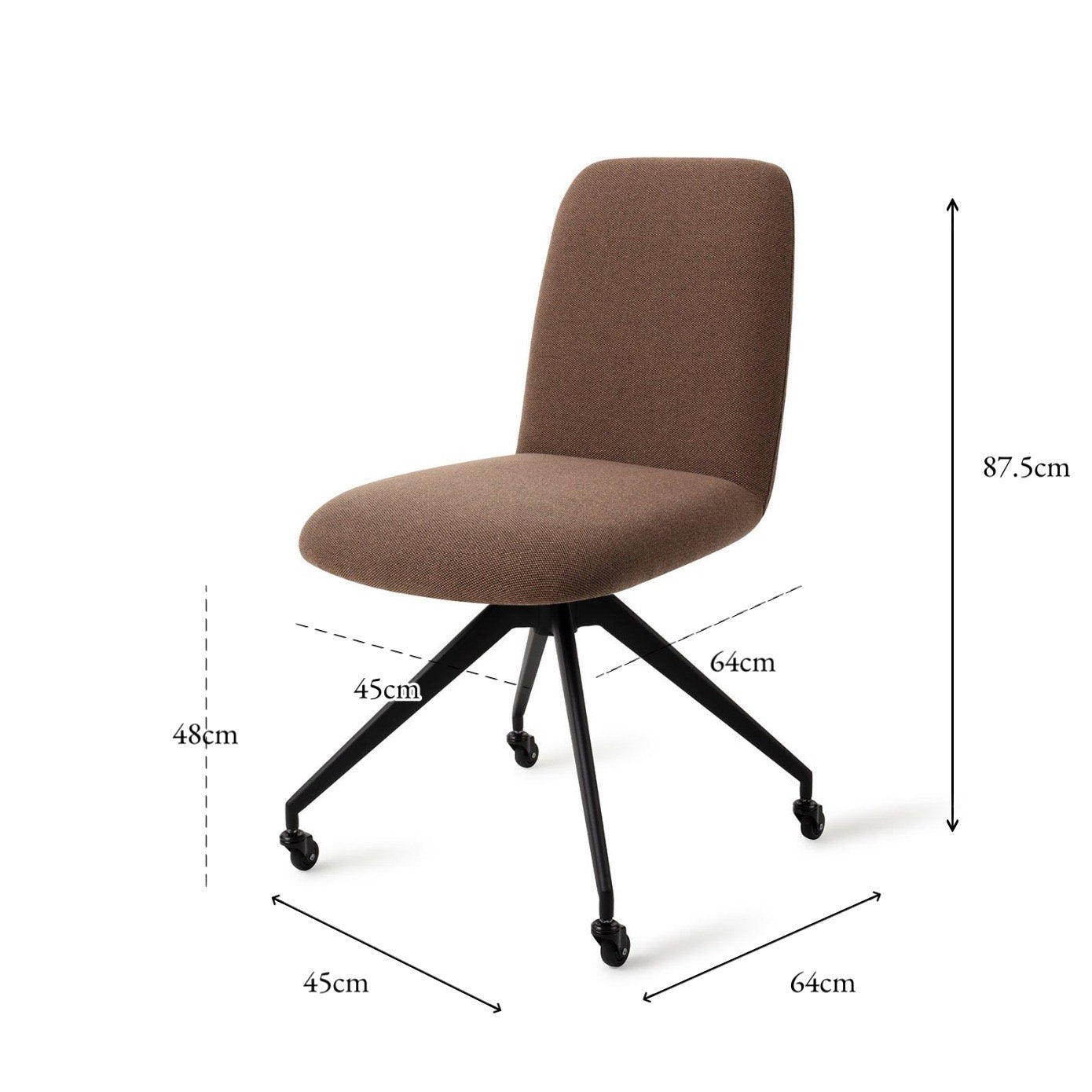 Jesper Home Taiwa Rustic Rye Eetkamerstoel - Glide Black - KwaliteitWonen.nl