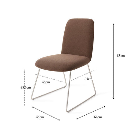 Jesper Home Taiwa Rustic Rye Eetkamerstoel - Slide Steel - KwaliteitWonen.nl
