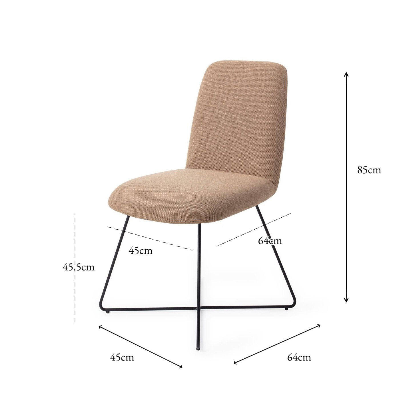 Jesper Home Taiwa Whisper Wheat Eetkamerstoel - Cross Black - KwaliteitWonen.nl