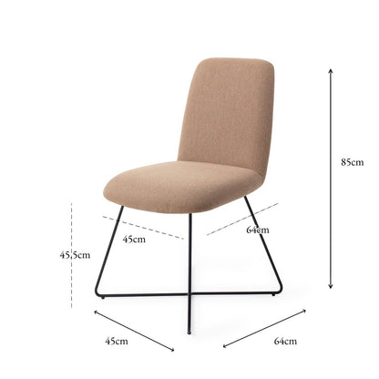 Jesper Home Taiwa Whisper Wheat Eetkamerstoel - Cross Black - KwaliteitWonen.nl