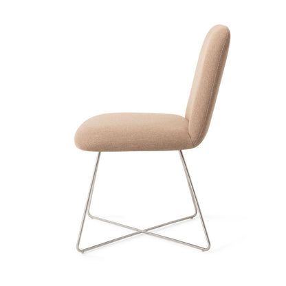 Jesper Home Taiwa Whisper Wheat Eetkamerstoel - Cross Steel - KwaliteitWonen.nl