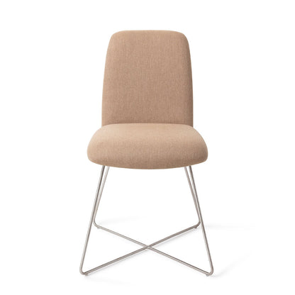 Jesper Home Taiwa Whisper Wheat Eetkamerstoel - Cross Steel - KwaliteitWonen.nl