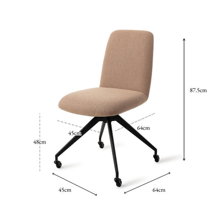 Jesper Home Taiwa Whisper Wheat Eetkamerstoel - Glide Black - KwaliteitWonen.nl