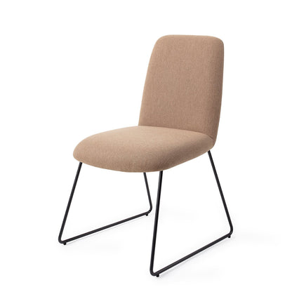 Jesper Home Taiwa Whisper Wheat Eetkamerstoel - Slide Black - KwaliteitWonen.nl