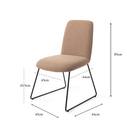 Jesper Home Taiwa Whisper Wheat Eetkamerstoel - Slide Black - KwaliteitWonen.nl