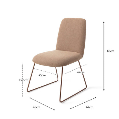 Jesper Home Taiwa Whisper Wheat Eetkamerstoel - Slide Rose - KwaliteitWonen.nl