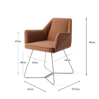 Jesper Home Tome Cinnamon Bun Eetkamerstoel - Beehive Steel - KwaliteitWonen.nl