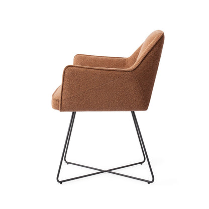 Jesper Home Tome Cinnamon Bun Eetkamerstoel - Cross Black - KwaliteitWonen.nl