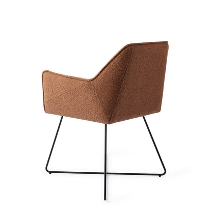 Jesper Home Tome Cinnamon Bun Eetkamerstoel - Cross Black - KwaliteitWonen.nl