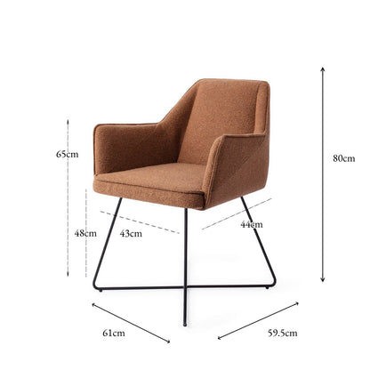 Jesper Home Tome Cinnamon Bun Eetkamerstoel - Cross Black - KwaliteitWonen.nl