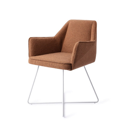 Jesper Home Tome Cinnamon Bun Eetkamerstoel - Cross White - KwaliteitWonen.nl