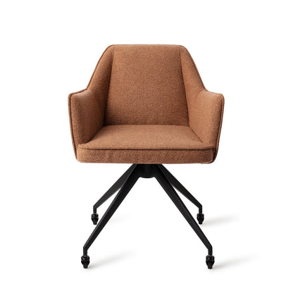 Jesper Home Tome Cinnamon Bun Eetkamerstoel - Glide Black - KwaliteitWonen.nl