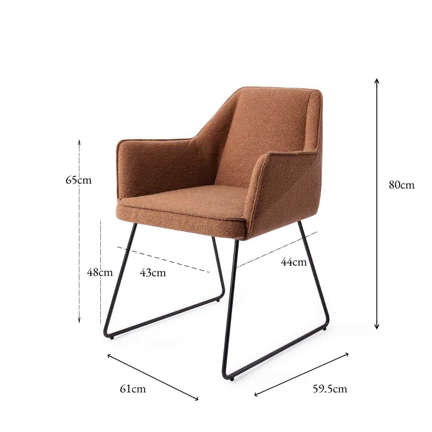 Jesper Home Tome Cinnamon Bun Eetkamerstoel - Slide Black - KwaliteitWonen.nl