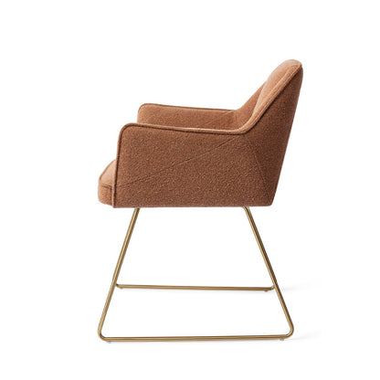 Jesper Home Tome Cinnamon Bun Eetkamerstoel - Slide Gold - KwaliteitWonen.nl
