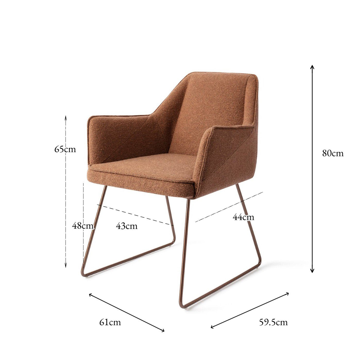 Jesper Home Tome Cinnamon Bun Eetkamerstoel - Slide Rose - KwaliteitWonen.nl