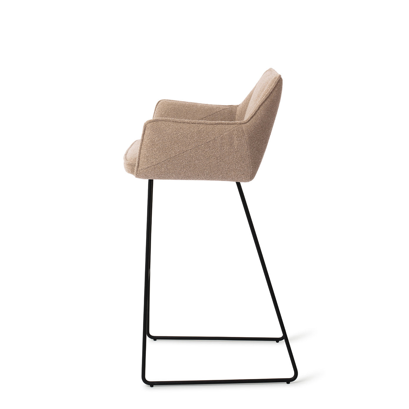 Jesper Home Tome Great Greige Barkruk - Slide Black - KwaliteitWonen.nl