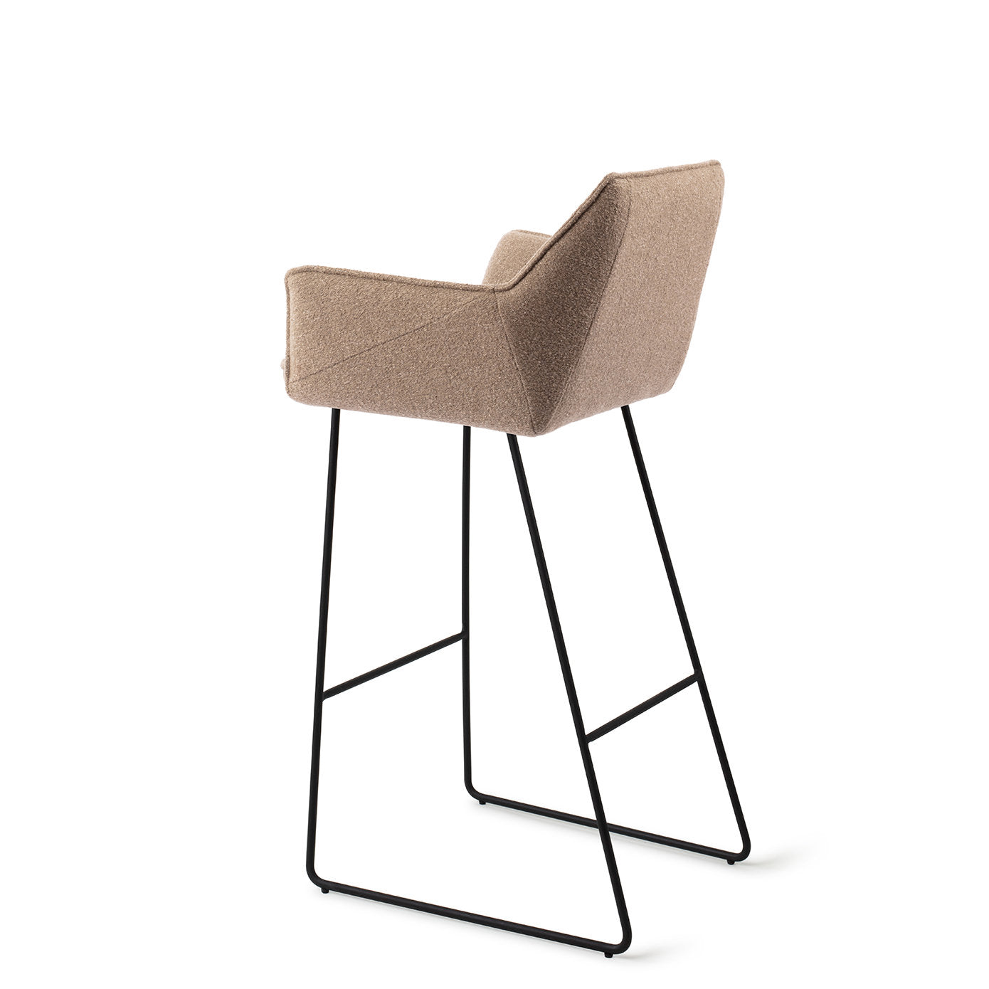 Jesper Home Tome Great Greige Barkruk - Slide Black - KwaliteitWonen.nl