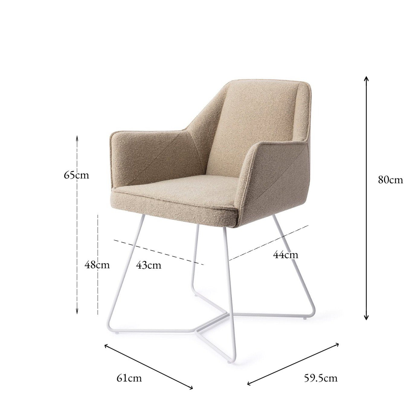 Jesper Home Tome Great Greige Eetkamerstoel - Beehive White - KwaliteitWonen.nl