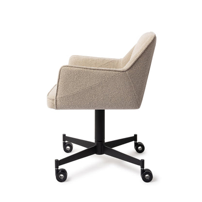 Jesper Home Tome Great Greige Eetkamerstoel - Caster Black - KwaliteitWonen.nl
