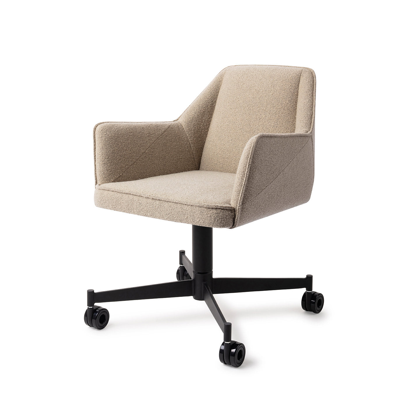 Jesper Home Tome Great Greige Eetkamerstoel - Caster Black - KwaliteitWonen.nl