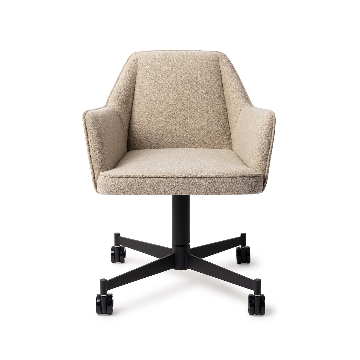 Jesper Home Tome Great Greige Eetkamerstoel - Caster Black - KwaliteitWonen.nl