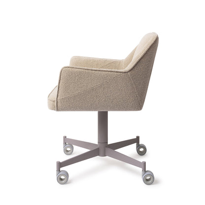 Jesper Home Tome Great Greige Eetkamerstoel - Caster Grey - KwaliteitWonen.nl