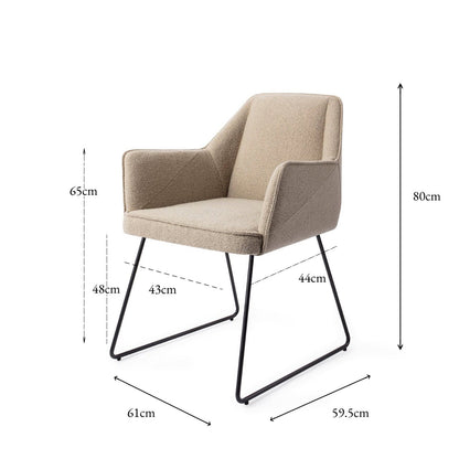 Jesper Home Tome Great Greige Eetkamerstoel - Slide Black - KwaliteitWonen.nl