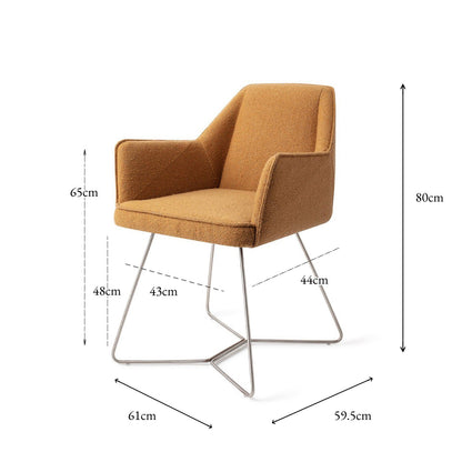 Jesper Home Tome Masai Giraffe Eetkamerstoel - Beehive Steel - KwaliteitWonen.nl