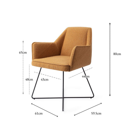 Jesper Home Tome Masai Giraffe Eetkamerstoel - Cross Black - KwaliteitWonen.nl