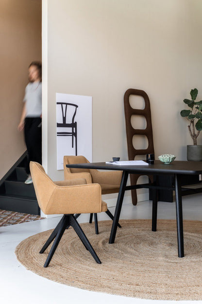 Jesper Home Tome Masai Giraffe Eetkamerstoel - Revolve Oak Black - KwaliteitWonen.nl