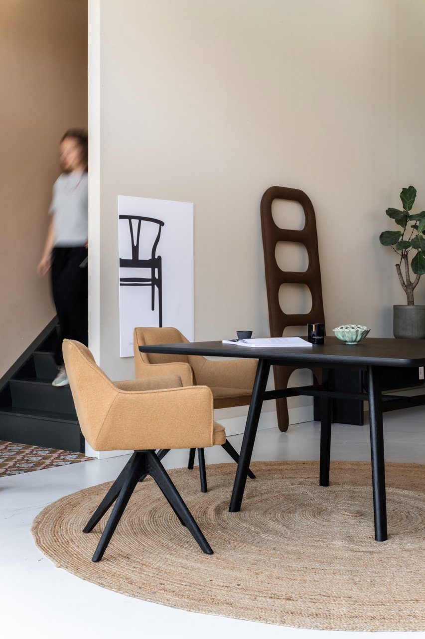 Jesper Home Tome Masai Giraffe Eetkamerstoel - Revolve Oak Black - KwaliteitWonen.nl