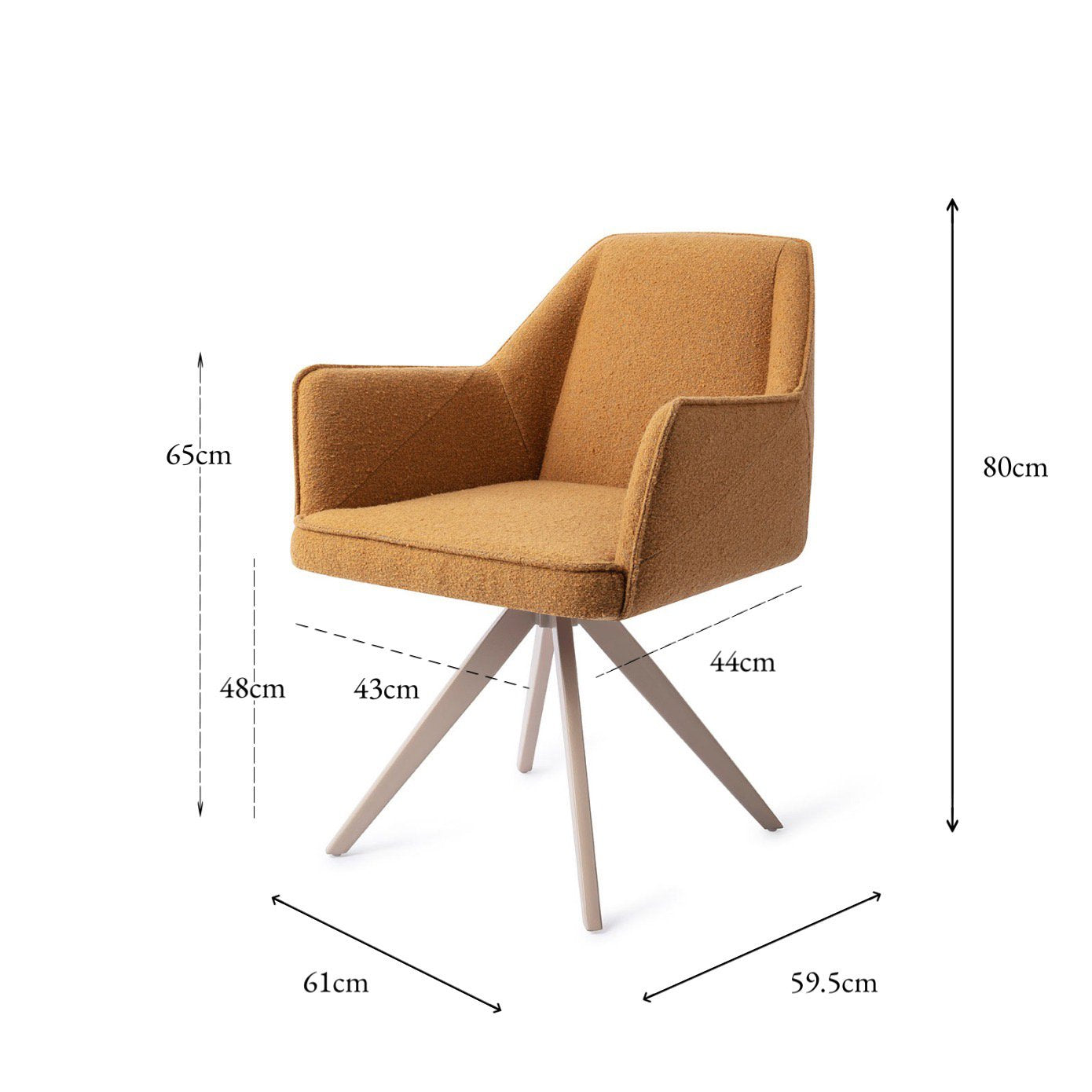 Jesper Home Tome Masai Giraffe Eetkamerstoel - Turn Beige - KwaliteitWonen.nl