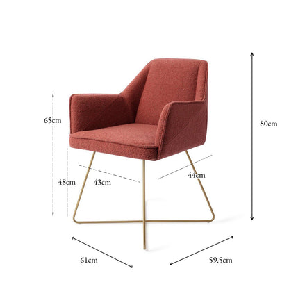 Jesper Home Tome Shabby Saffron Eetkamerstoel - Cross Gold - KwaliteitWonen.nl