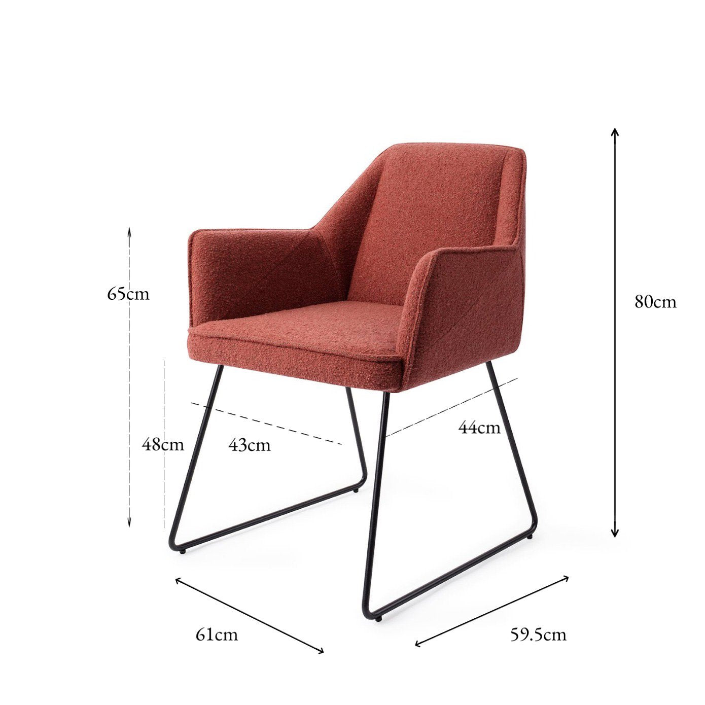 Jesper Home Tome Shabby Saffron Eetkamerstoel - Slide Black - KwaliteitWonen.nl