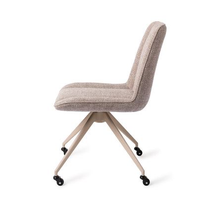 Jesper Home Umedo Grainy Greige Eetkamerstoel - Glide Beige - KwaliteitWonen.nl