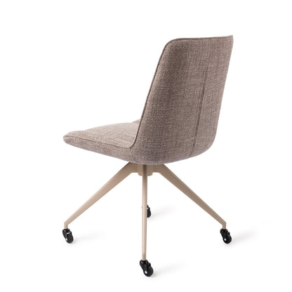 Jesper Home Umedo Grainy Greige Eetkamerstoel - Glide Beige - KwaliteitWonen.nl
