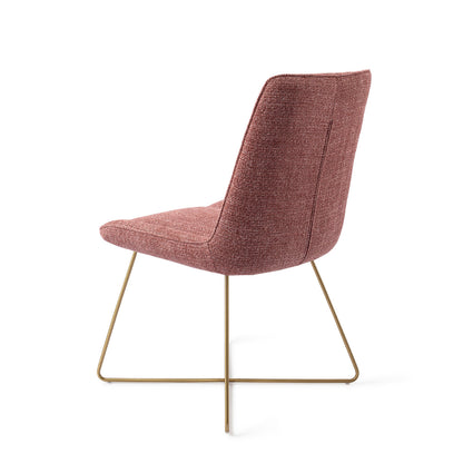 Jesper Home Umedo Scarlet Grain Eetkamerstoel - Cross Gold - KwaliteitWonen.nl