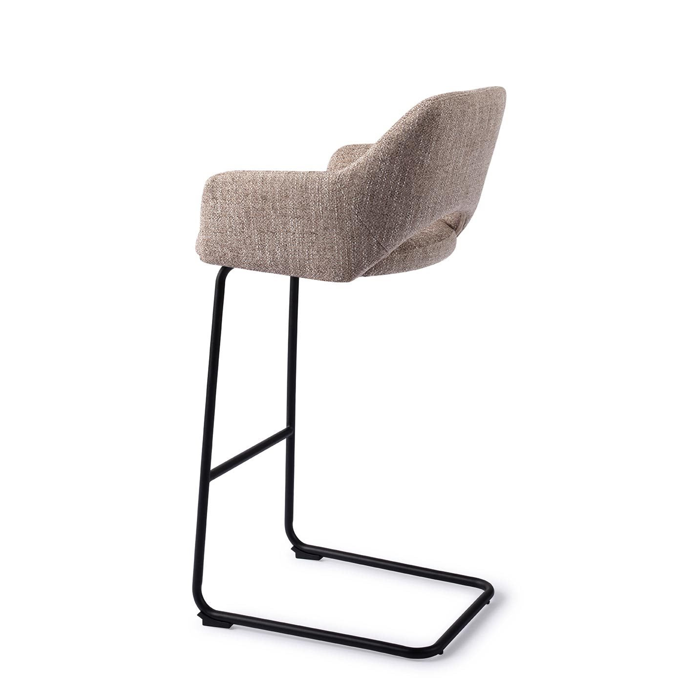 Jesper Home Yanai Biscuit Beach Barkruk - Arch Black (H) - KwaliteitWonen.nl