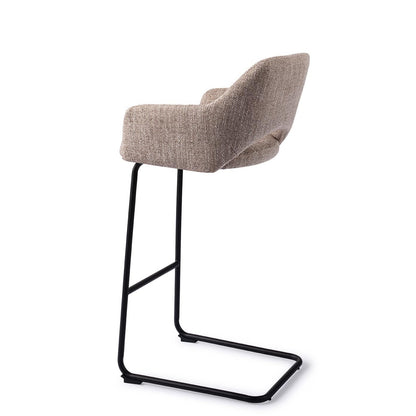 Jesper Home Yanai Biscuit Beach Barkruk - Arch Black (H) - KwaliteitWonen.nl