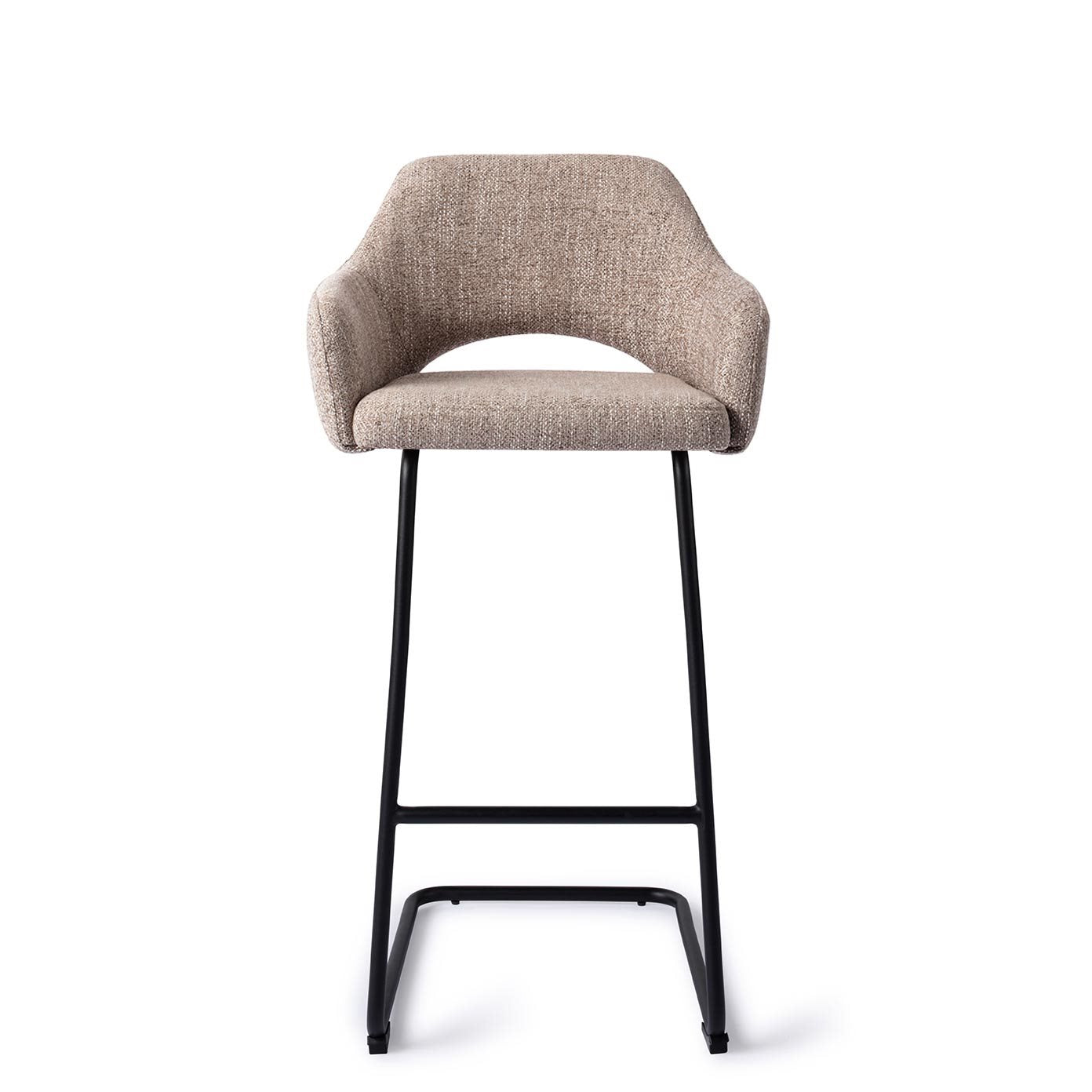 Jesper Home Yanai Biscuit Beach Barkruk - Arch Black (H) - KwaliteitWonen.nl