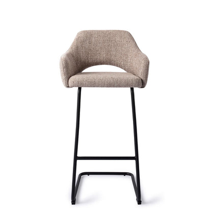 Jesper Home Yanai Biscuit Beach Barkruk - Arch Black (H) - KwaliteitWonen.nl