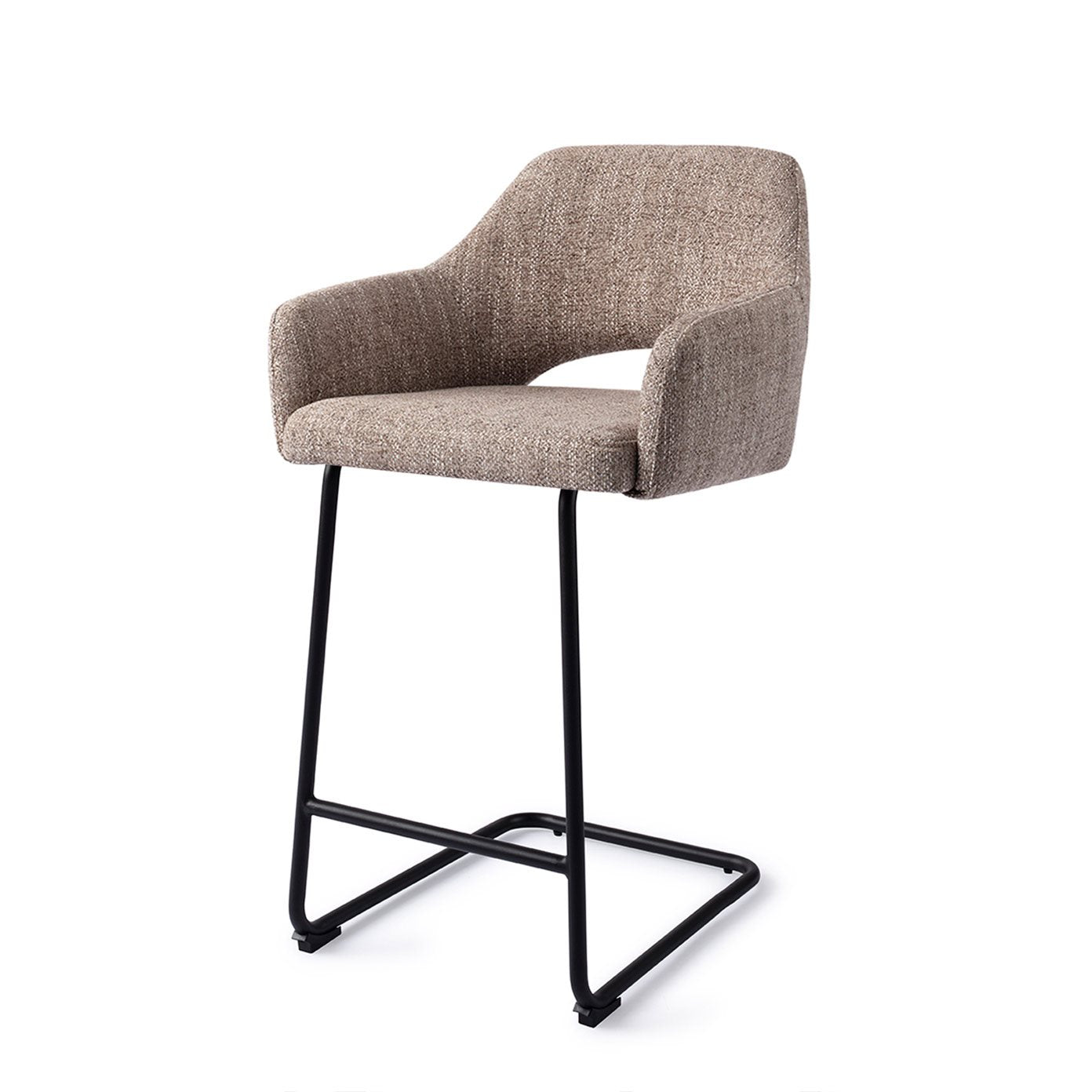 Jesper Home Yanai Biscuit Beach Barkruk - Arch Black (L) - KwaliteitWonen.nl