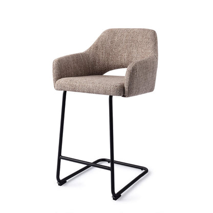 Jesper Home Yanai Biscuit Beach Barkruk - Arch Black (L) - KwaliteitWonen.nl
