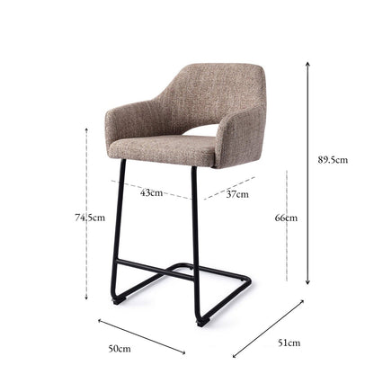 Jesper Home Yanai Biscuit Beach Barkruk - Arch Black (L) - KwaliteitWonen.nl