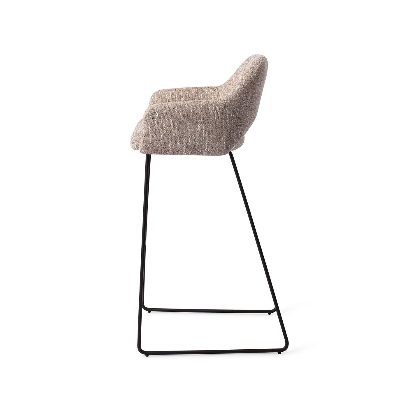 Jesper Home Yanai Biscuit Beach Barkruk - Slide Black (H) - KwaliteitWonen.nl