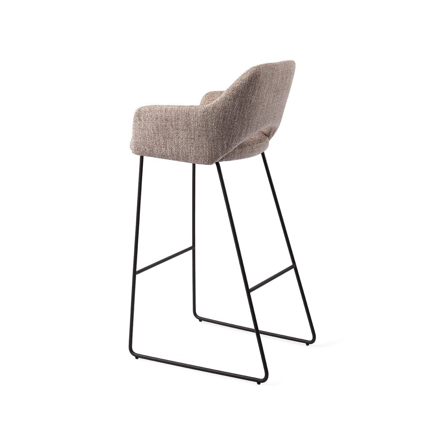 Jesper Home Yanai Biscuit Beach Barkruk - Slide Black (H) - KwaliteitWonen.nl