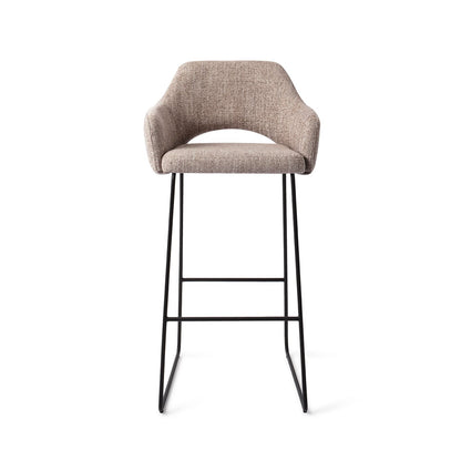 Jesper Home Yanai Biscuit Beach Barkruk - Slide Black (H) - KwaliteitWonen.nl