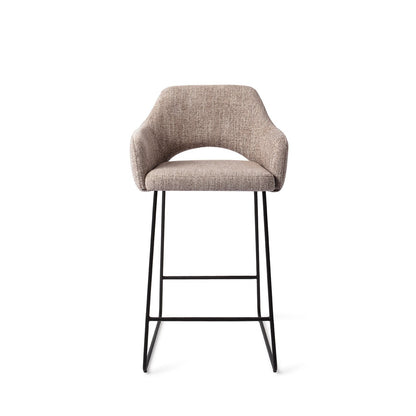 Jesper Home Yanai Biscuit Beach Barkruk - Slide Black (L) - KwaliteitWonen.nl